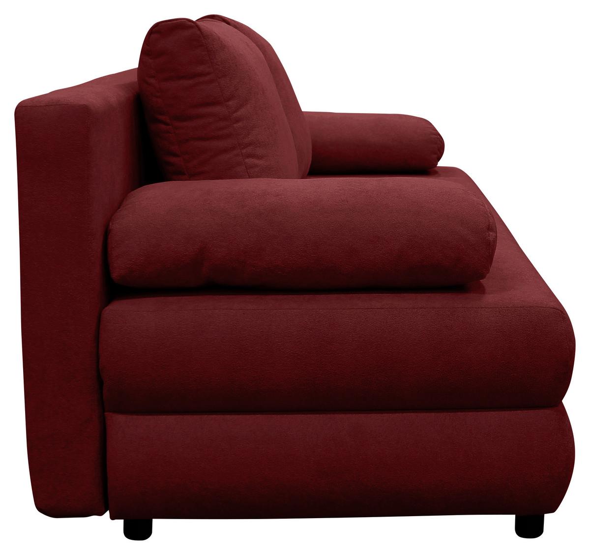 Schlafsofa Mela Bordeaux B: 206cm - Bordeaux/Schwarz, Design, Textil (206/87/88cm) - P & B