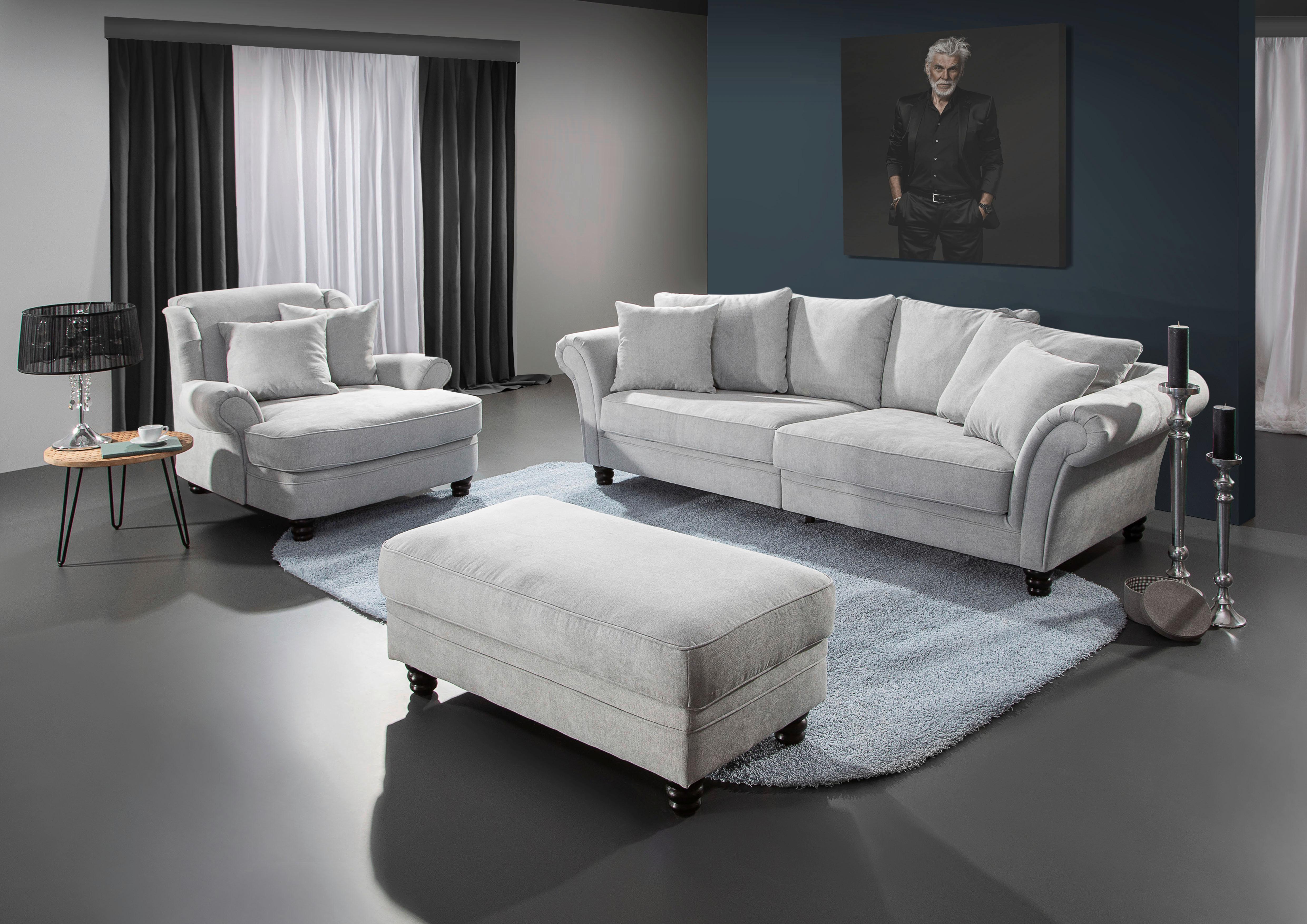 Bigsofa Lamour - Dunkelbraun/Grün, KONVENTIONELL, Holz/Textil (270/80/110cm) - Livetastic
