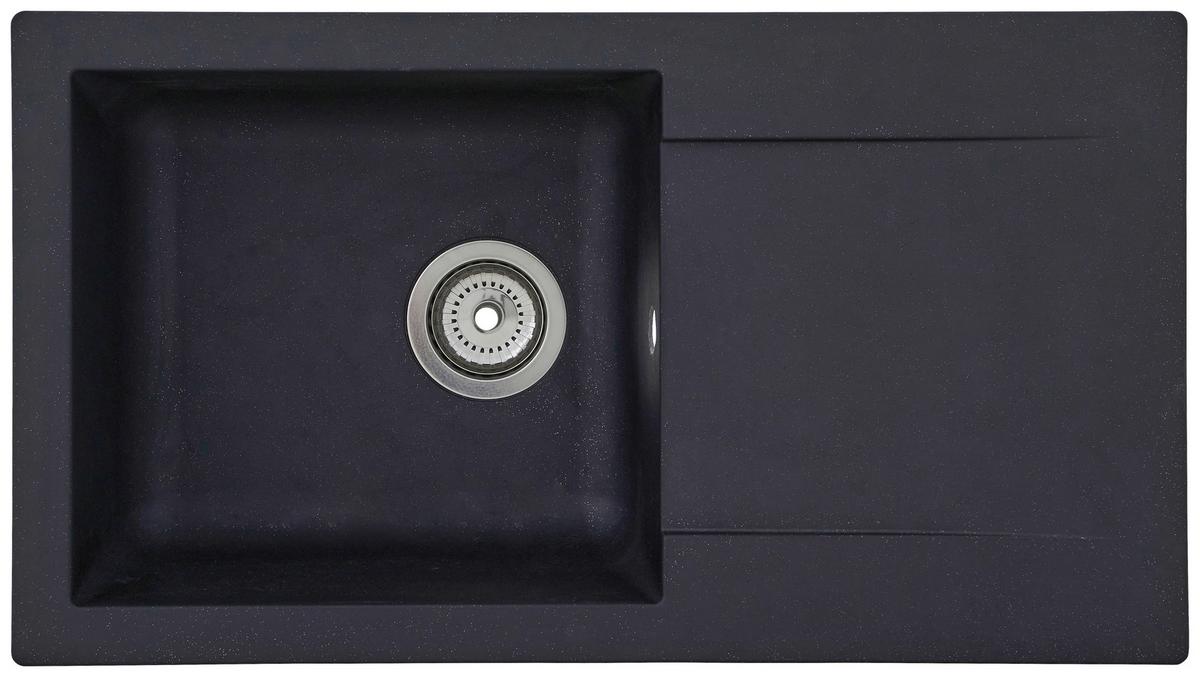 Spüle Respekta Denver Kunststein 78x43,5 Cm - Schwarz, Trend, Glas/Kunststoff (78/17/43,5cm) - Respekta