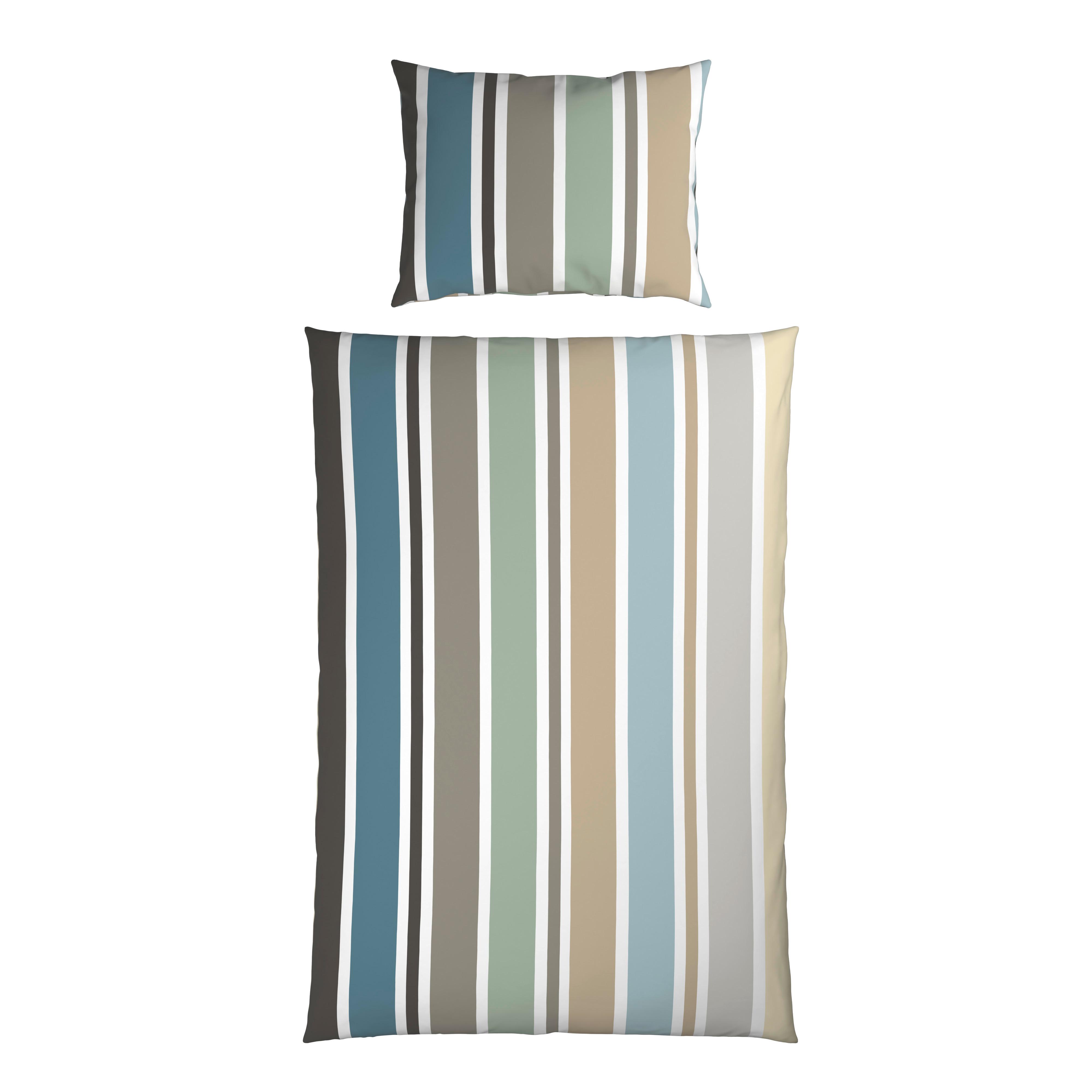 Bettwäsche Irene - Blau/Beige, MODERN, Textil - Luca Bessoni