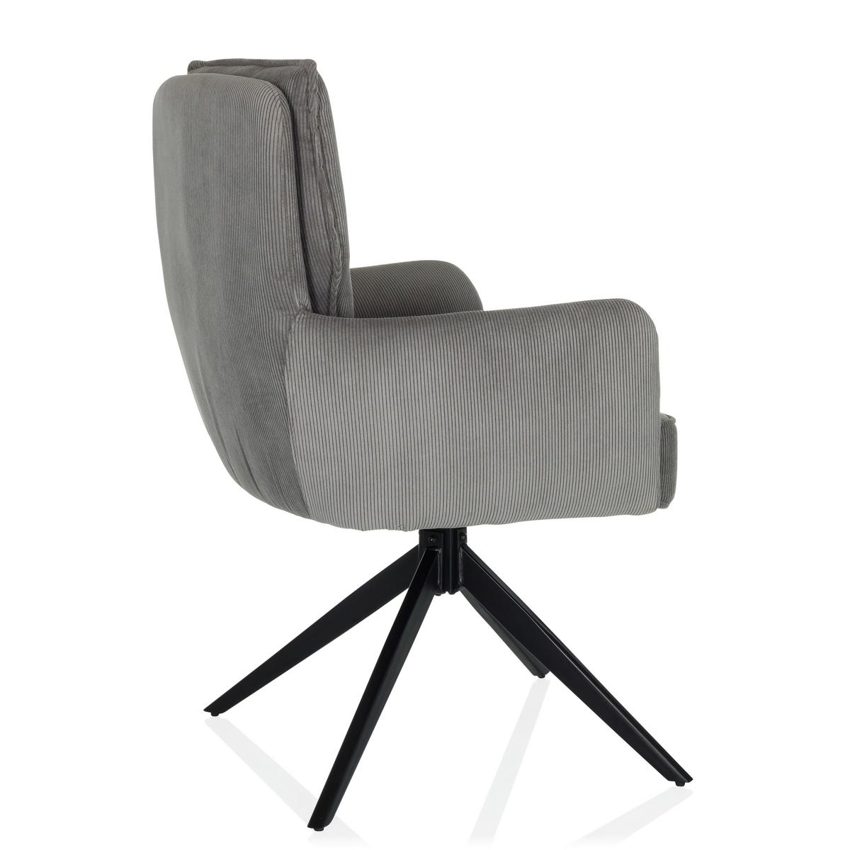 Armlehnstuhl Tarugo Grau B: 58 Cm - Schwarz/Grau, MODERN, Textil/Metall (58/94/60cm) - MID.YOU