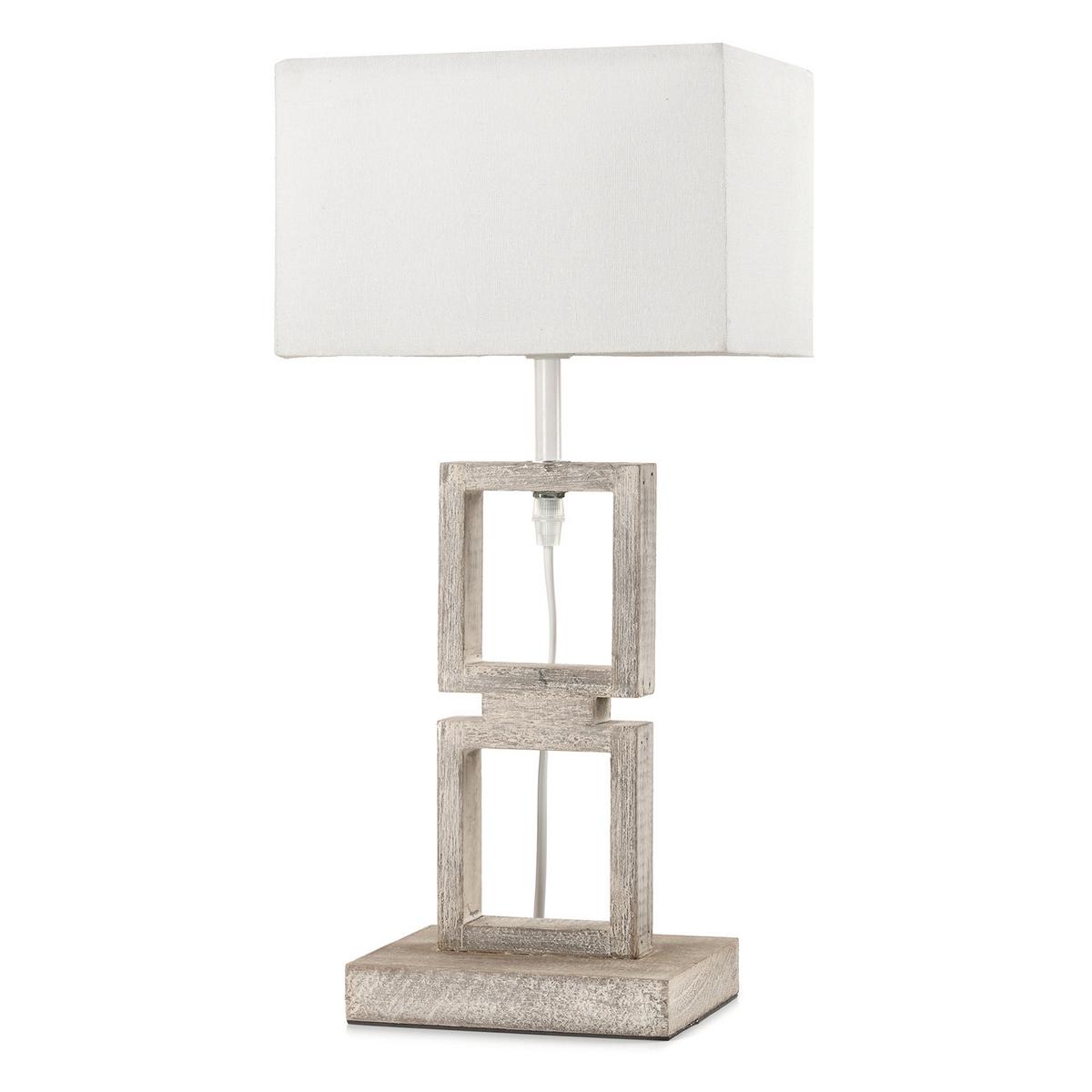 Tischleuchte 5038/L - Grau, Design, Holz/Textil (22/15,5/40cm)