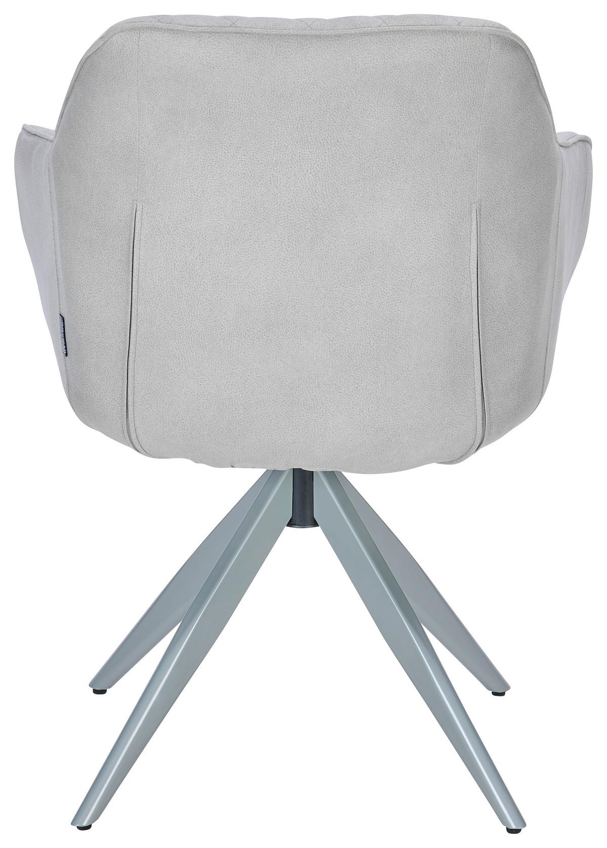 Armlehnstuhl Adriano Hellgrau Gepolstert - Hellgrau, MODERN, Textil/Metall (59/84/59cm) - Livetastic