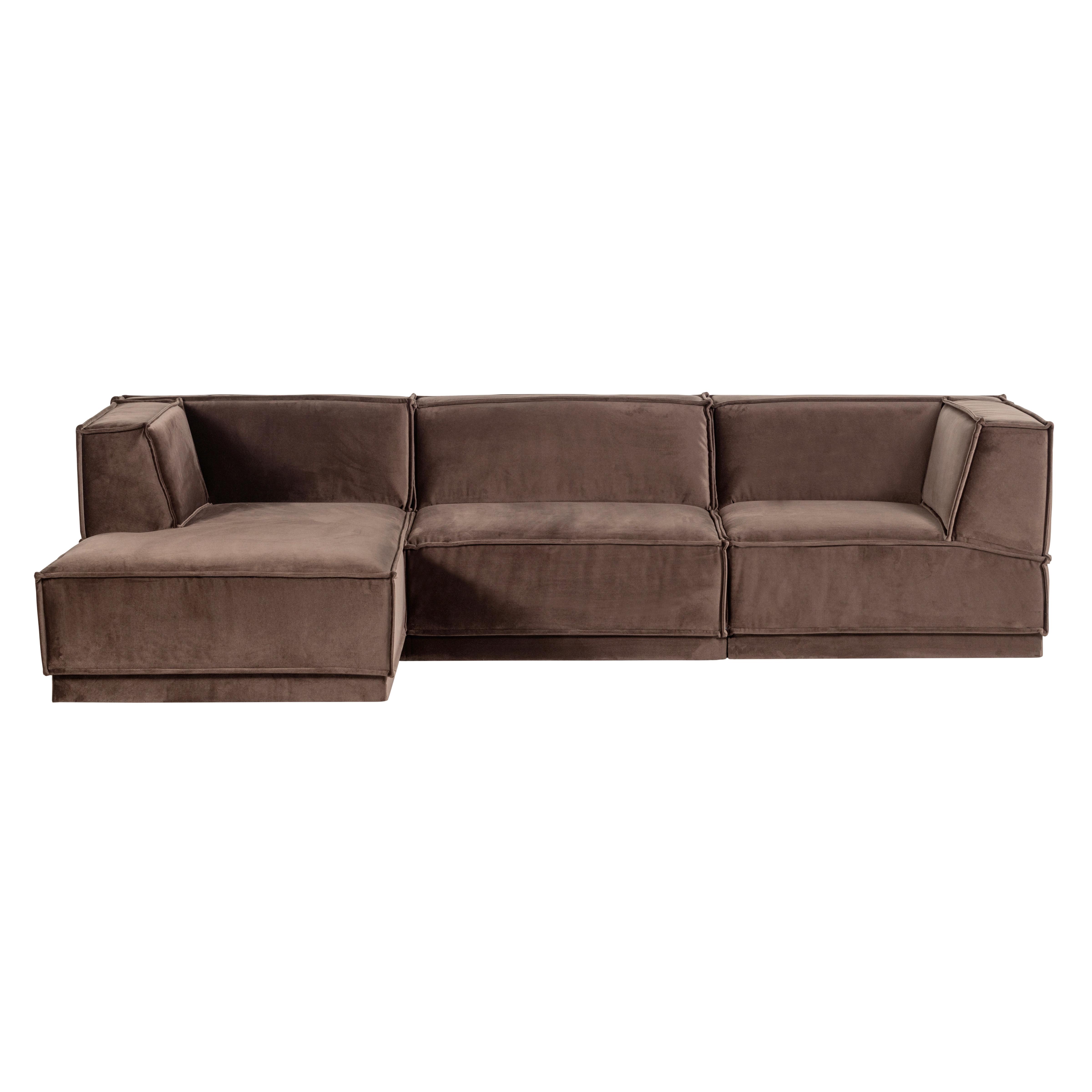 ECKSOFA Manu Braun 160x286cm - Braun, MODERN, Textil (160/286cm) - Livetastic