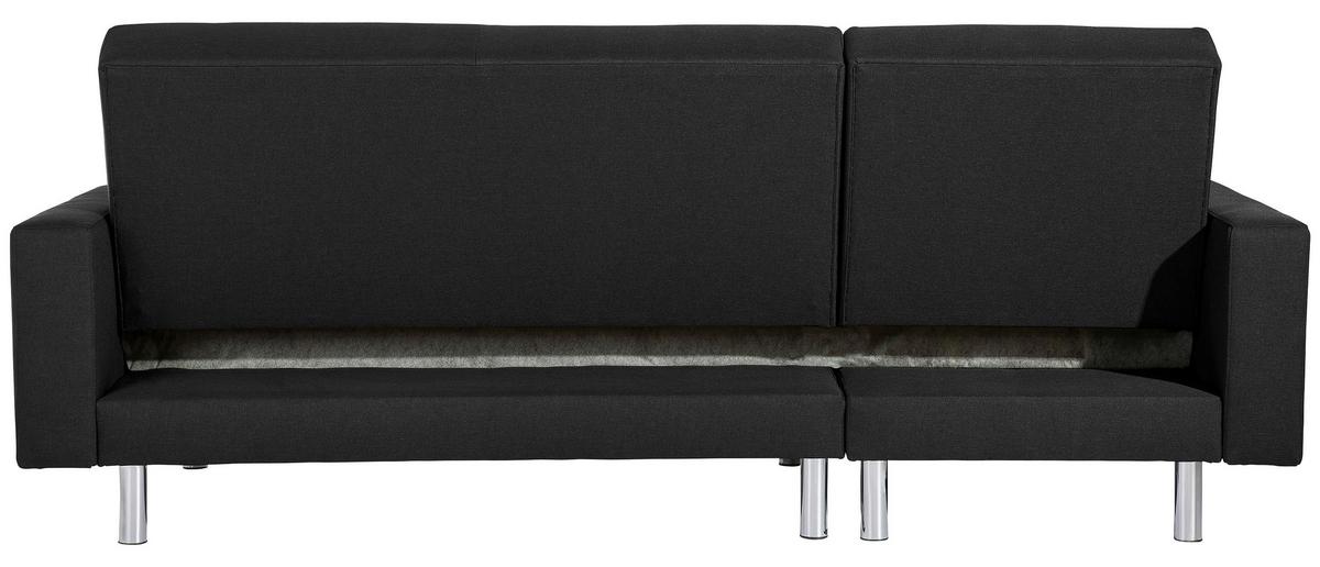 Ecksofa mit Schlaffunktion Just Fashion Schwarz - Chromfarben/Schwarz, KONVENTIONELL, Textil (152/230cm) - Max Winzer