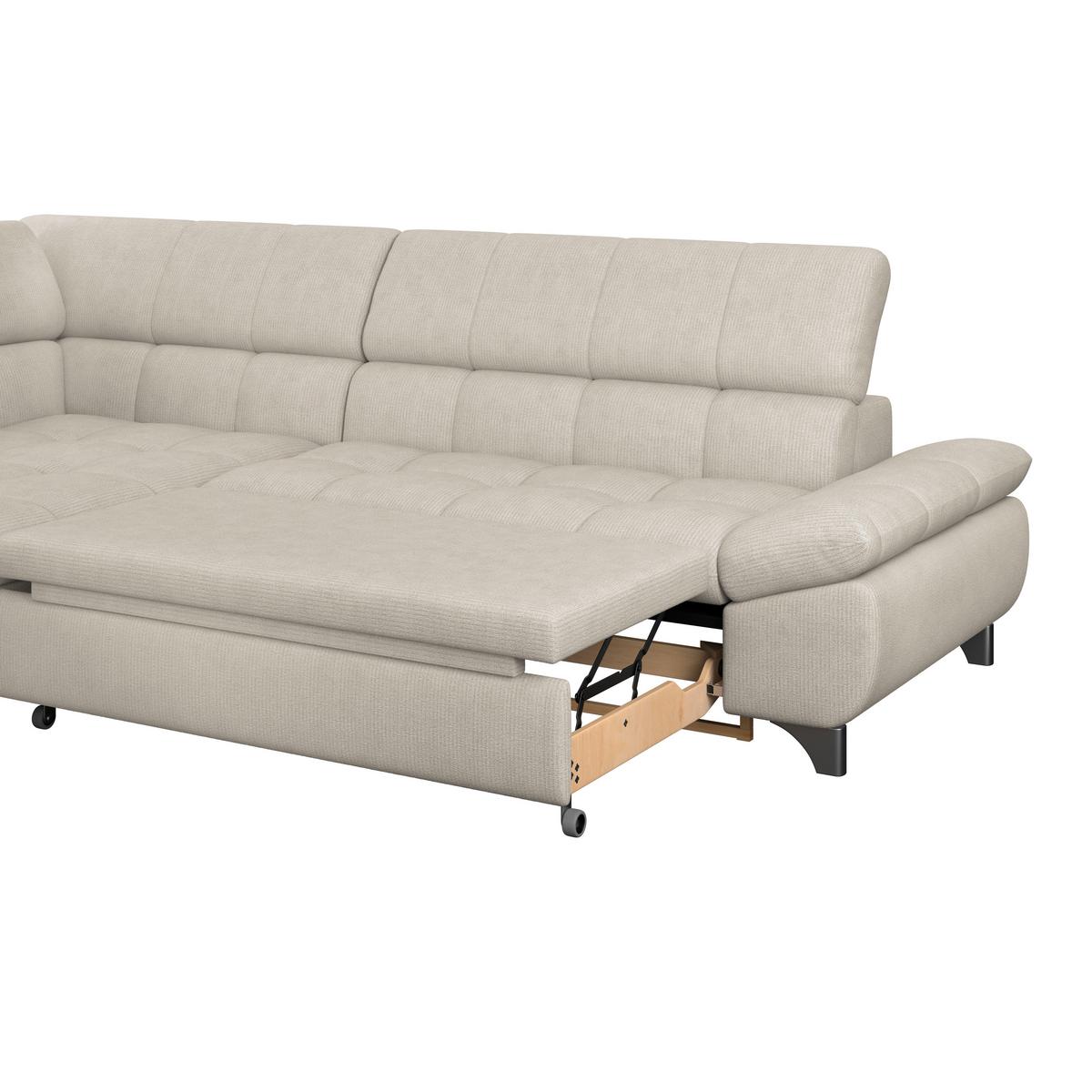 Ecksofa Gemini Beige, B: 234cm - Chromfarben/Beige, KONVENTIONELL, Textil (234/312cm)