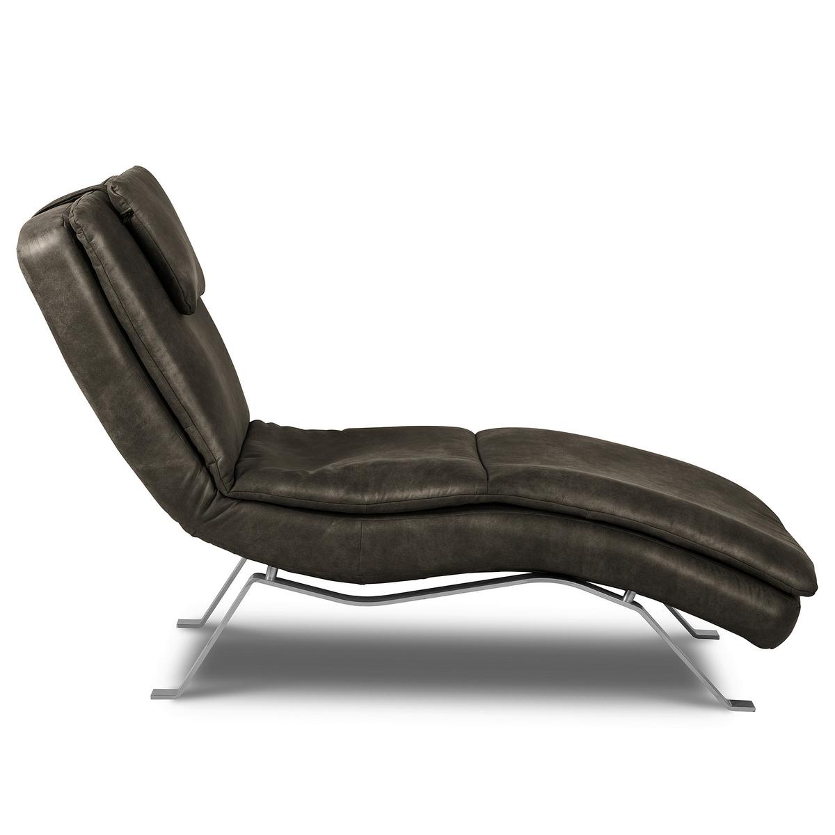 Relaxliege Silver Anthrazit, B: 65cm - Anthrazit/Silberfarben, Design, Textil (65/95/171cm) - Celina Home