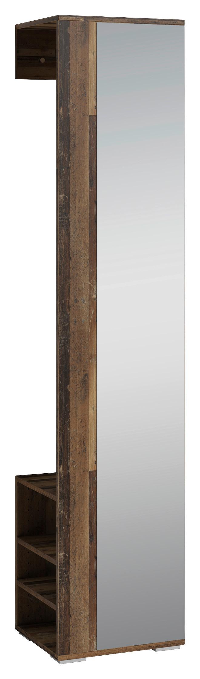 GARDEROBENSCHRANK Ben B: 40cm Alteiche - Alteiche, MODERN, Glas/Holzwerkstoff (40/184/35cm) - MID.YOU