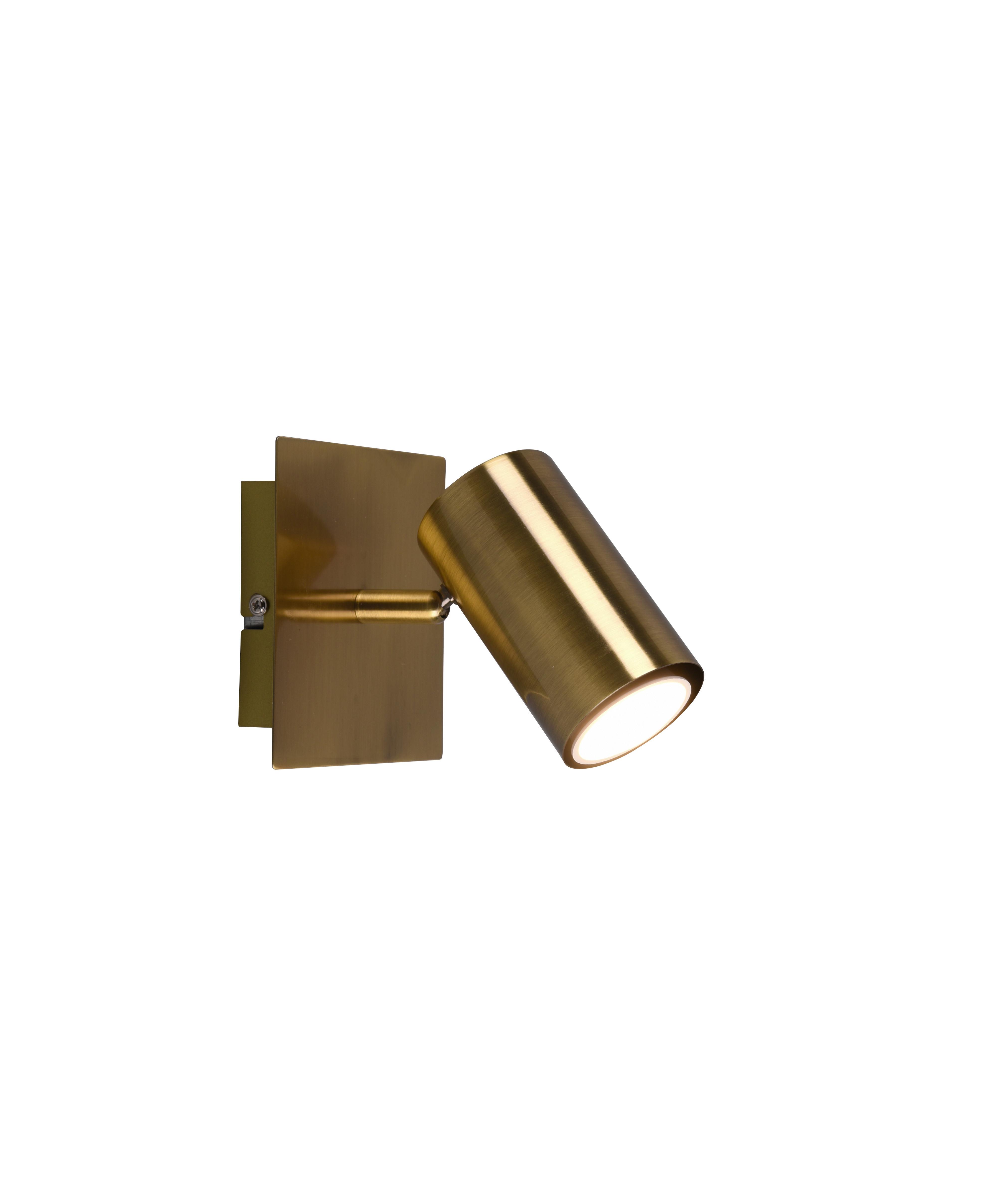 Strahler Spot Marley 1-Flammig verstellbar L: 12 cm - Messingfarben, Design, Metall (12,0/15,00/12,00cm) - Trio Leuchten