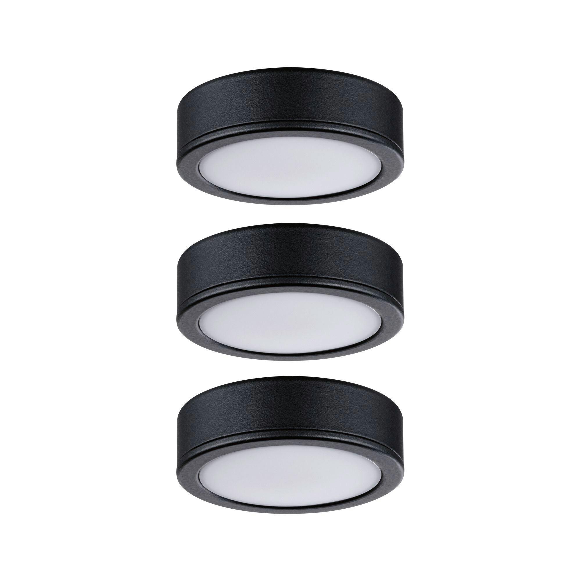 Unterbauleuchte 3x Led 3 W Kunststoff Schwarz Flach - Schwarz, Basics, Kunststoff (6,5/1,7cm) - Paulmann