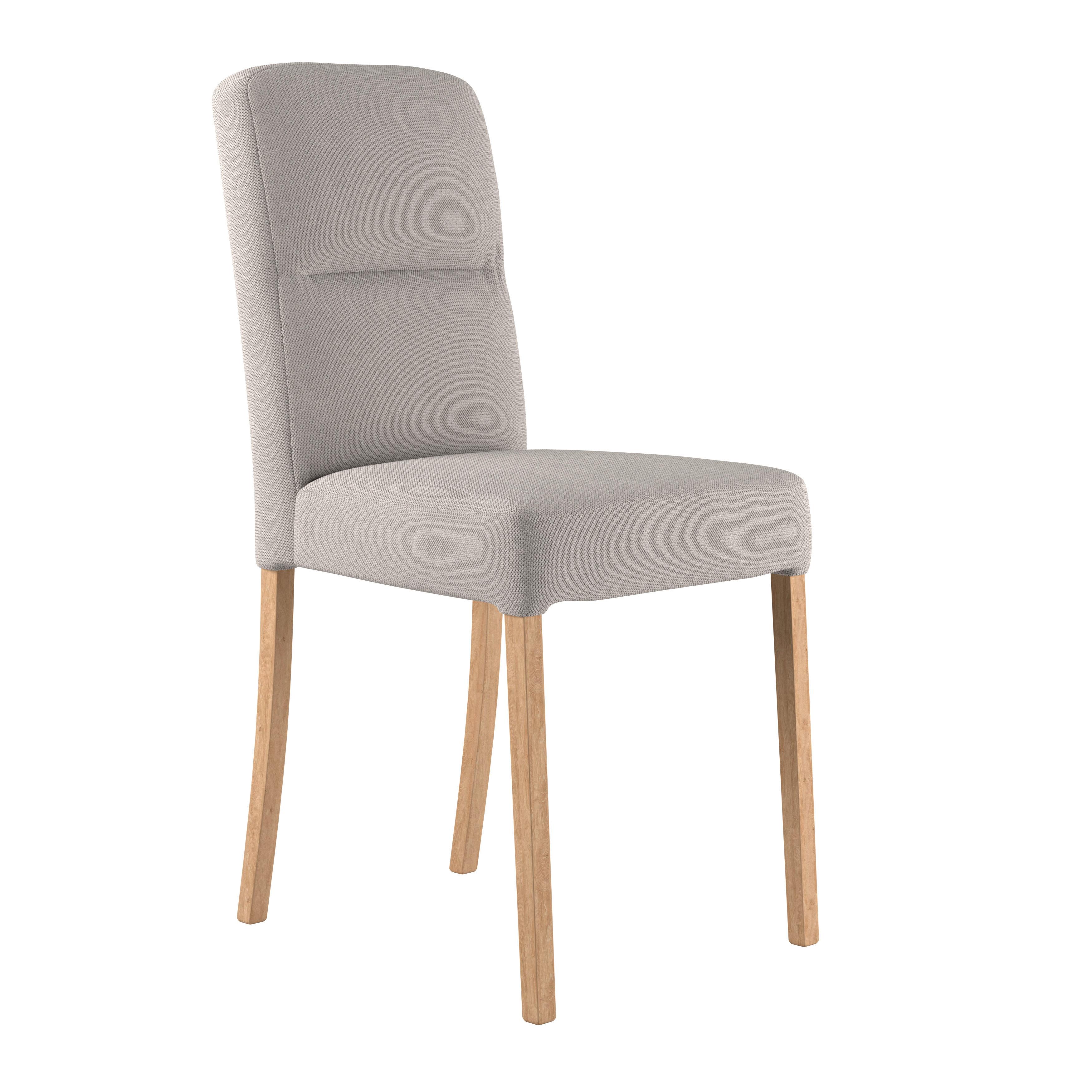 Vierfußstuhl Emma Ii Webstoff Weiß, B: 43 Cm - Eichefarben/Weiß, KONVENTIONELL, Holz/Textil (43/91/58cm)