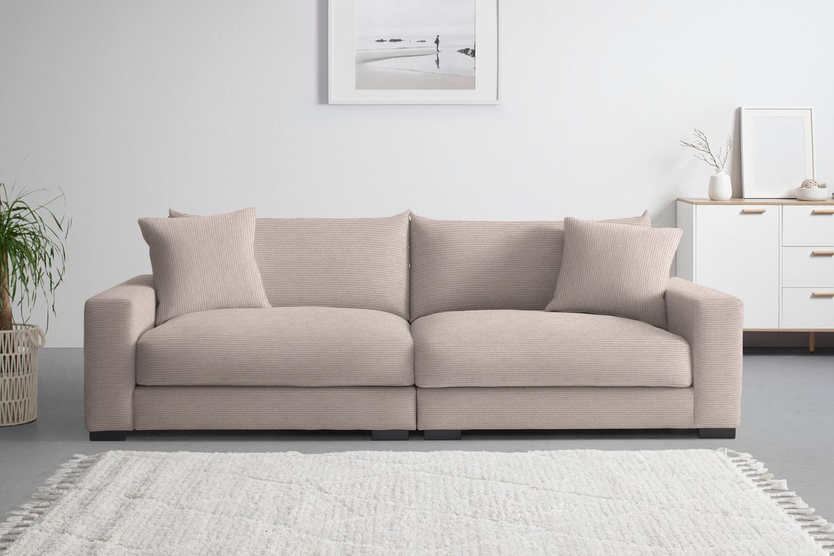 Mega pohovka PEDRO 1200, růžový manšestr - růžová, Moderní, kov/dřevo (261/83/124cm) - Mömax