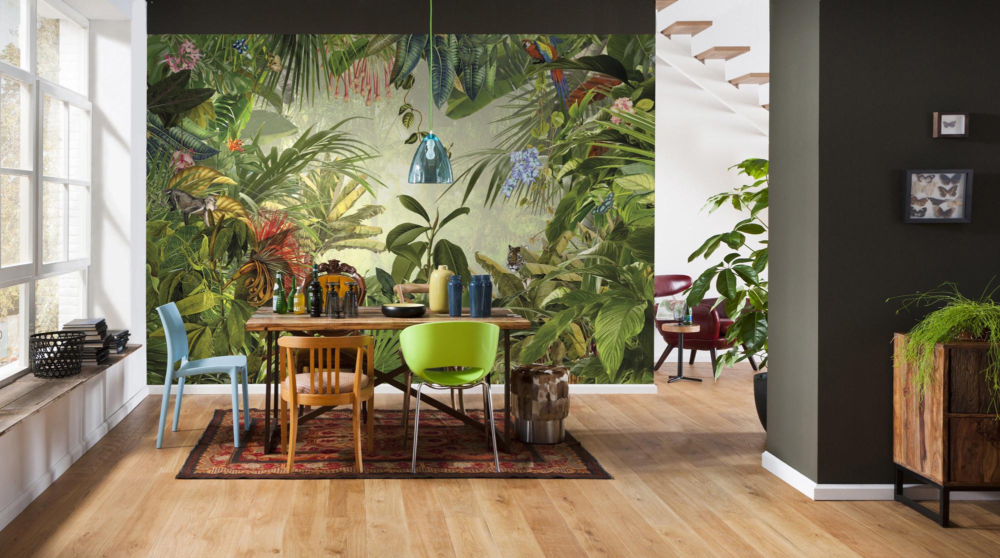 Vliestapete Into The Wild - Multicolor, Natur, Papier (368/248cm)