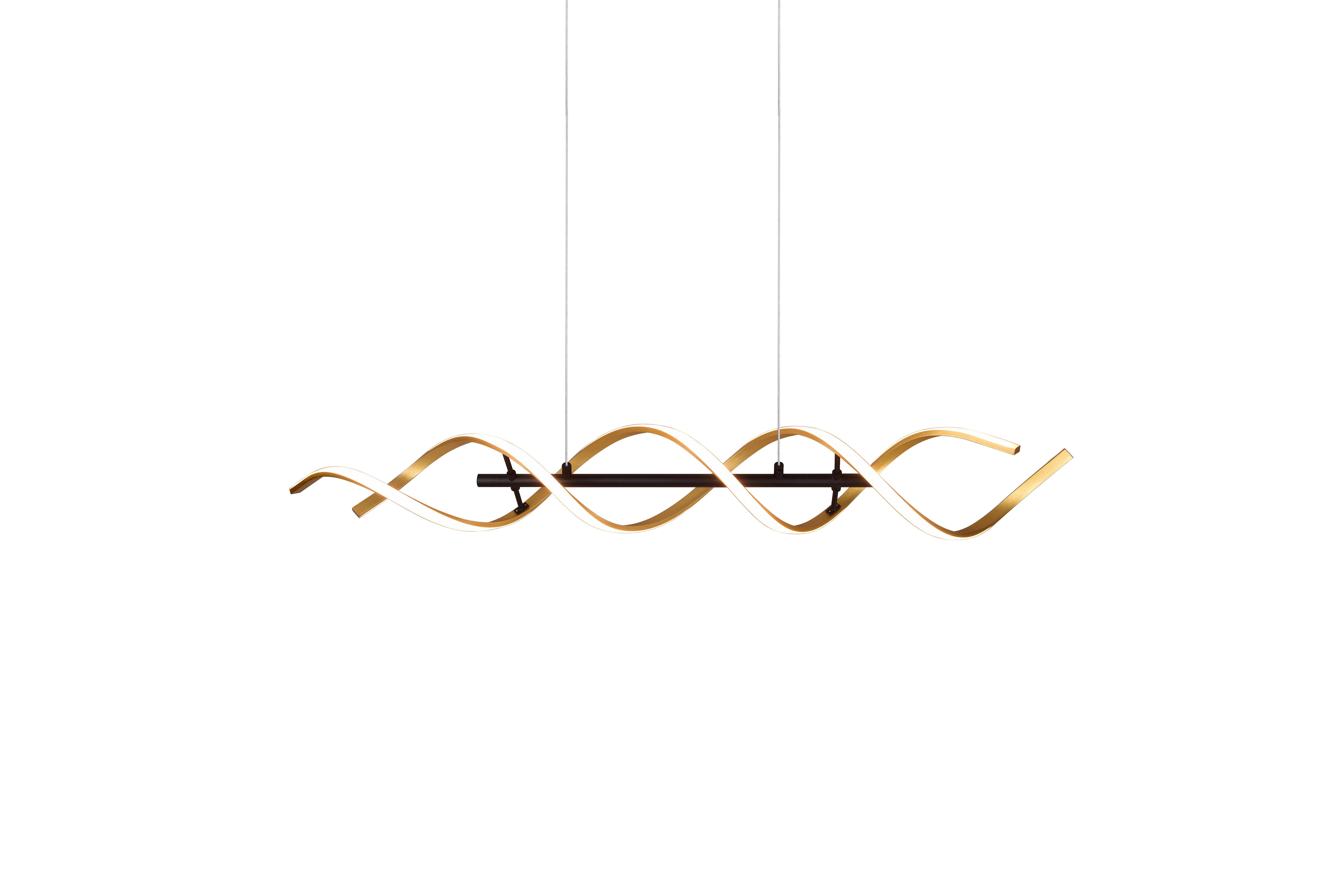 Led-hängeleuchte 341810208 Sequence - Goldfarben/Alufarben, Design, Metall (104,5/16/150cm) - Trio Leuchten