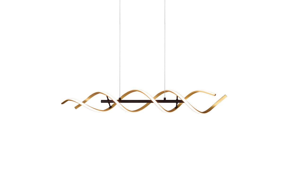 Led-hängeleuchte 341810208 Sequence - Goldfarben/Alufarben, Design, Metall (104,5/16/150cm) - Trio Leuchten
