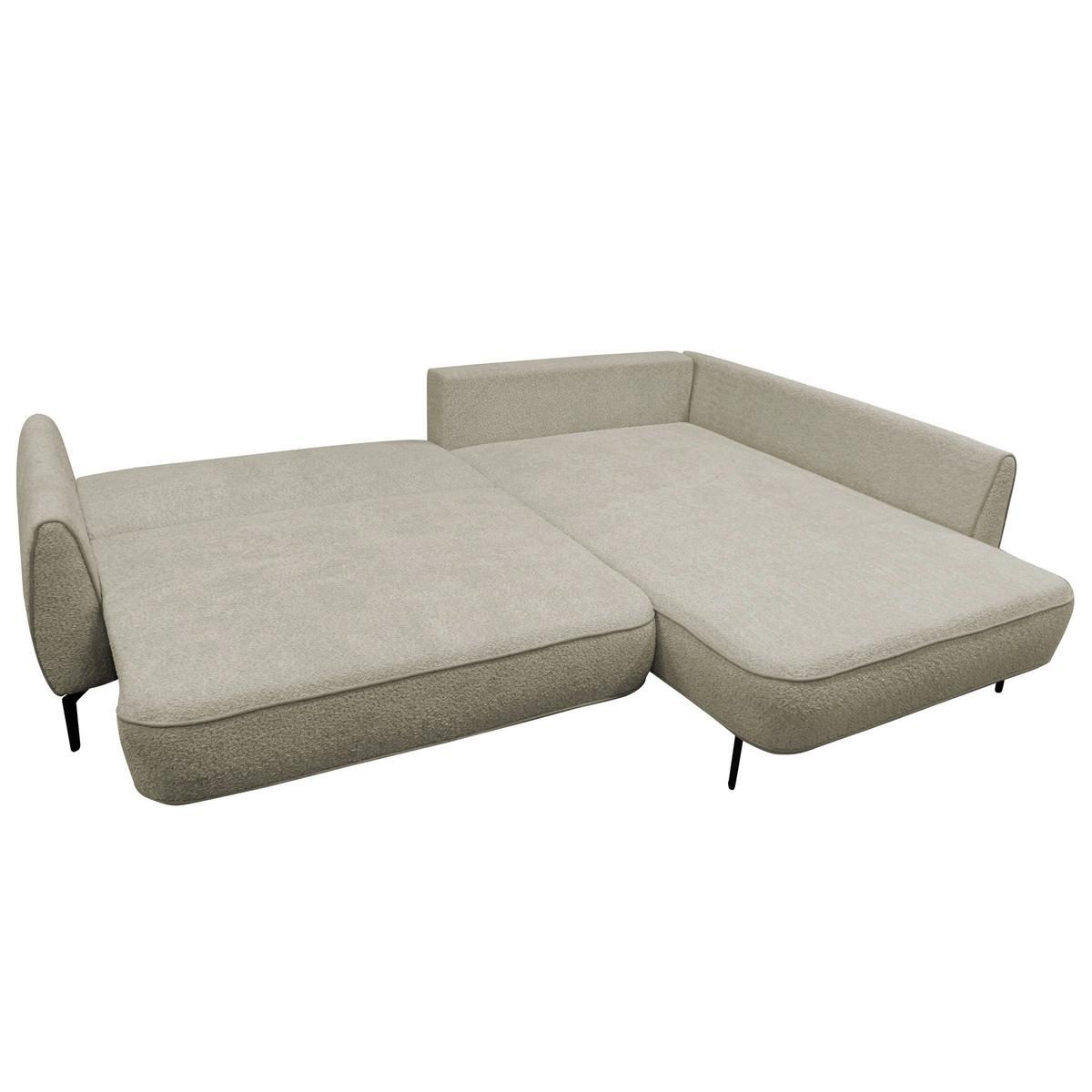 Ecksofa Abriamo Creme 273x204 Cm - Creme/Schwarz, Design, Textil (273/204cm) - MID.YOU