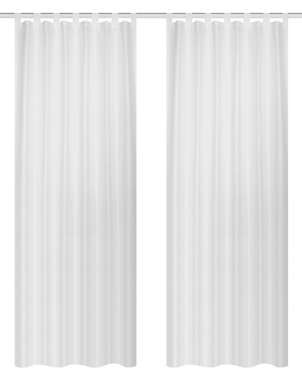Schlaufenvorhang Fersken 2er Set - Weiß, Basics, Textil (130/245cm)