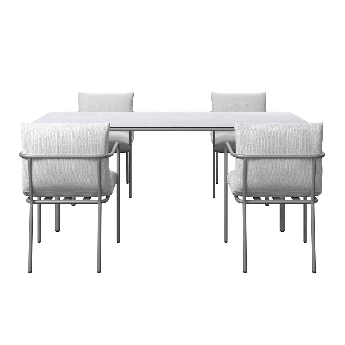 ZAHRADNÍ SESTAVA KANADA - krémová/světle šedá, Moderní, kov/textil