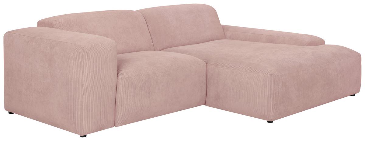 Ecksofa Hannah Rosa 252x170 Cm - Schwarz/Rosa, Design, Textil (252/170cm) - MID.YOU