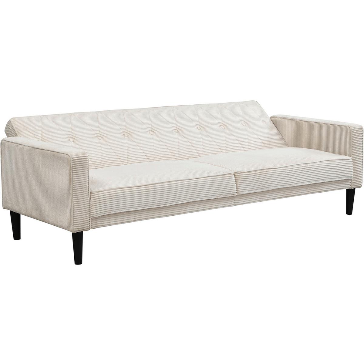 Schlafsofa Aarhus Creme, mit Schlaffunktion - Creme/Braun, Basics, Textil (213/81/86cm) - Livetastic