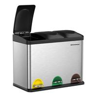 Abfallsammler Silberfarben B: 60,5 Cm - Silberfarben/Schwarz, Basics, Kunststoff/Metall (60,5/48,5/35cm)