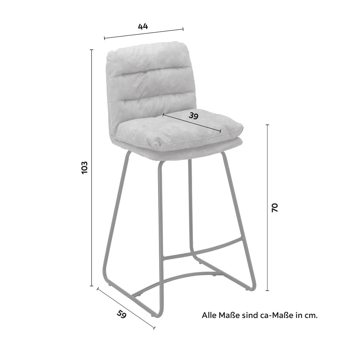 Barová židle KONA světle šedá - šedá/černá, Moderní, kov/dřevo (44/103/59cm) - Bessagi Home