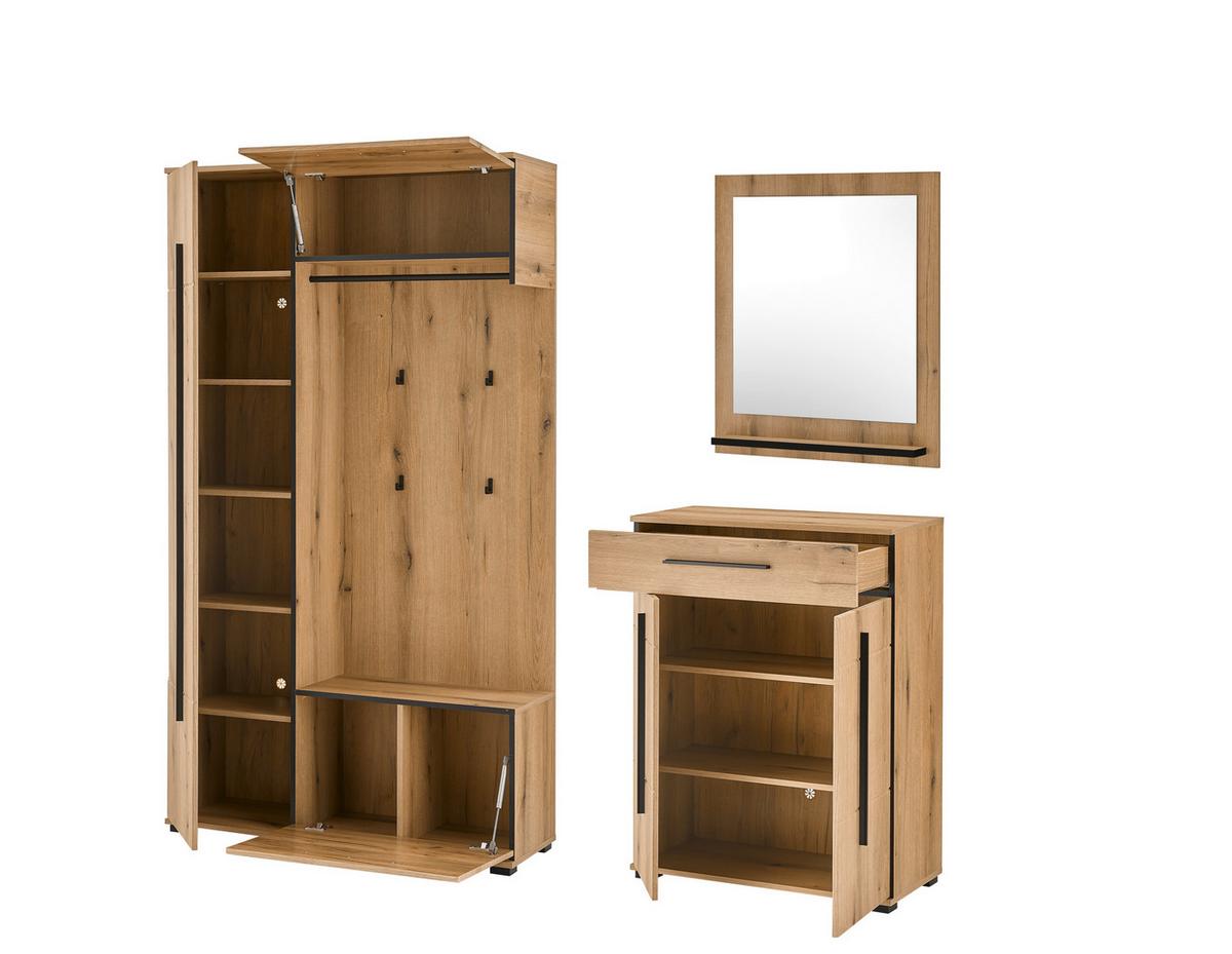 GARDEROBE Cantara Eichefarben B: 201cm - Eichefarben, MODERN, Holzwerkstoff (201/201/39cm) - MID.YOU