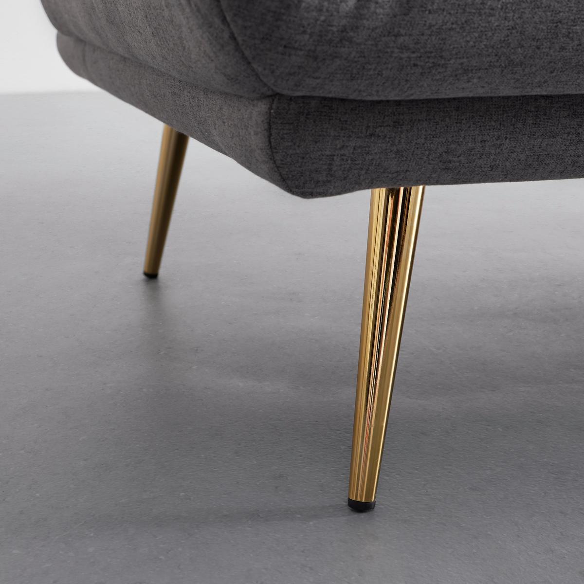 Rozkladacia pohovka BEN, sivá - sivá/zlatá, Modern, kov/drevo (186/82/85cm) - Bessagi Home