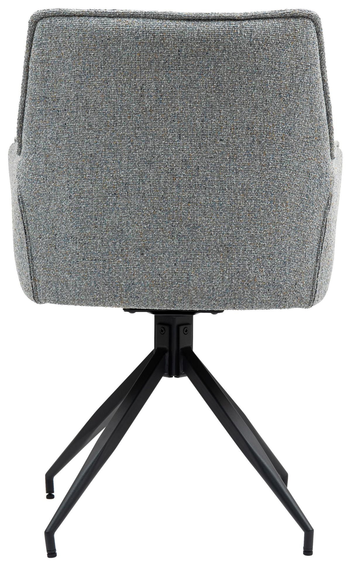 Armlehnstuhl Lilith Grau Sitzfl. 180° drehbar, B: 59cm - Schwarz/Grau, KONVENTIONELL, Textil/Metall (59/89,5/63cm) - MID.YOU