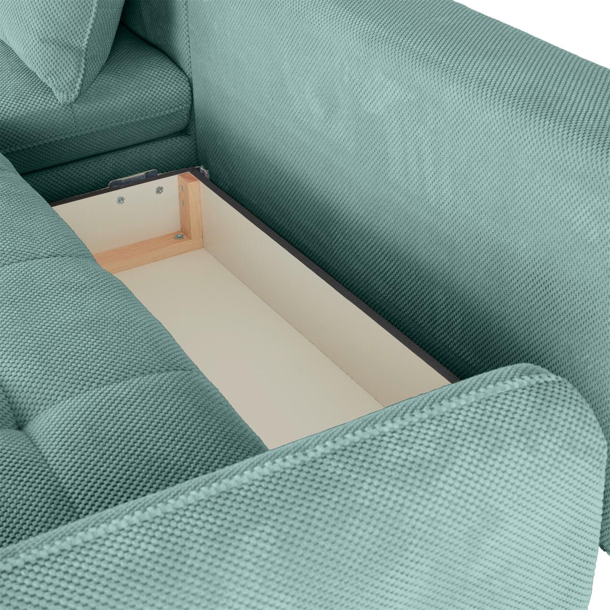 Ecksofa Wave - Türkis/Beige, MODERN, Textil (189/266cm)