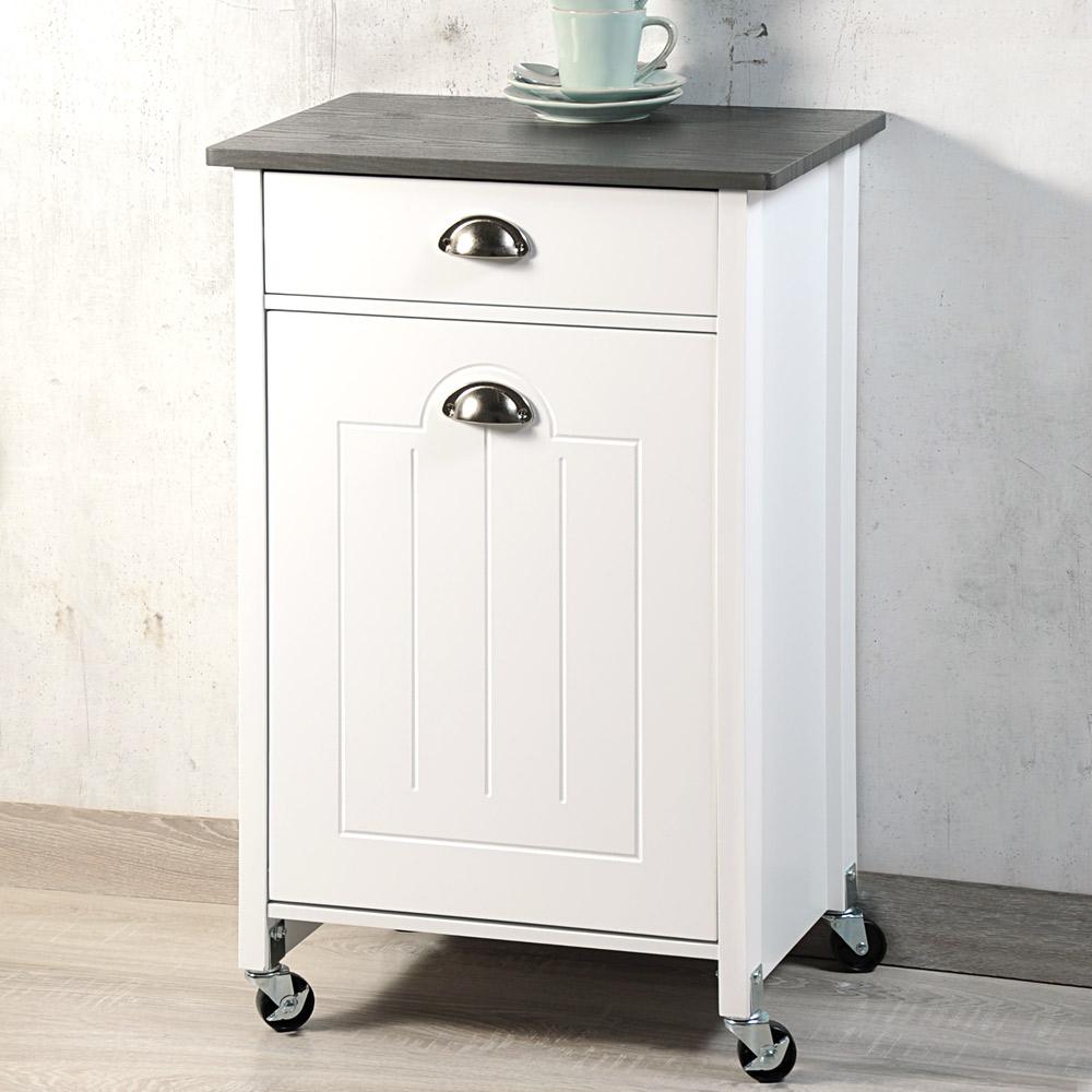 Servierwagen in Holzoptik und Weiß