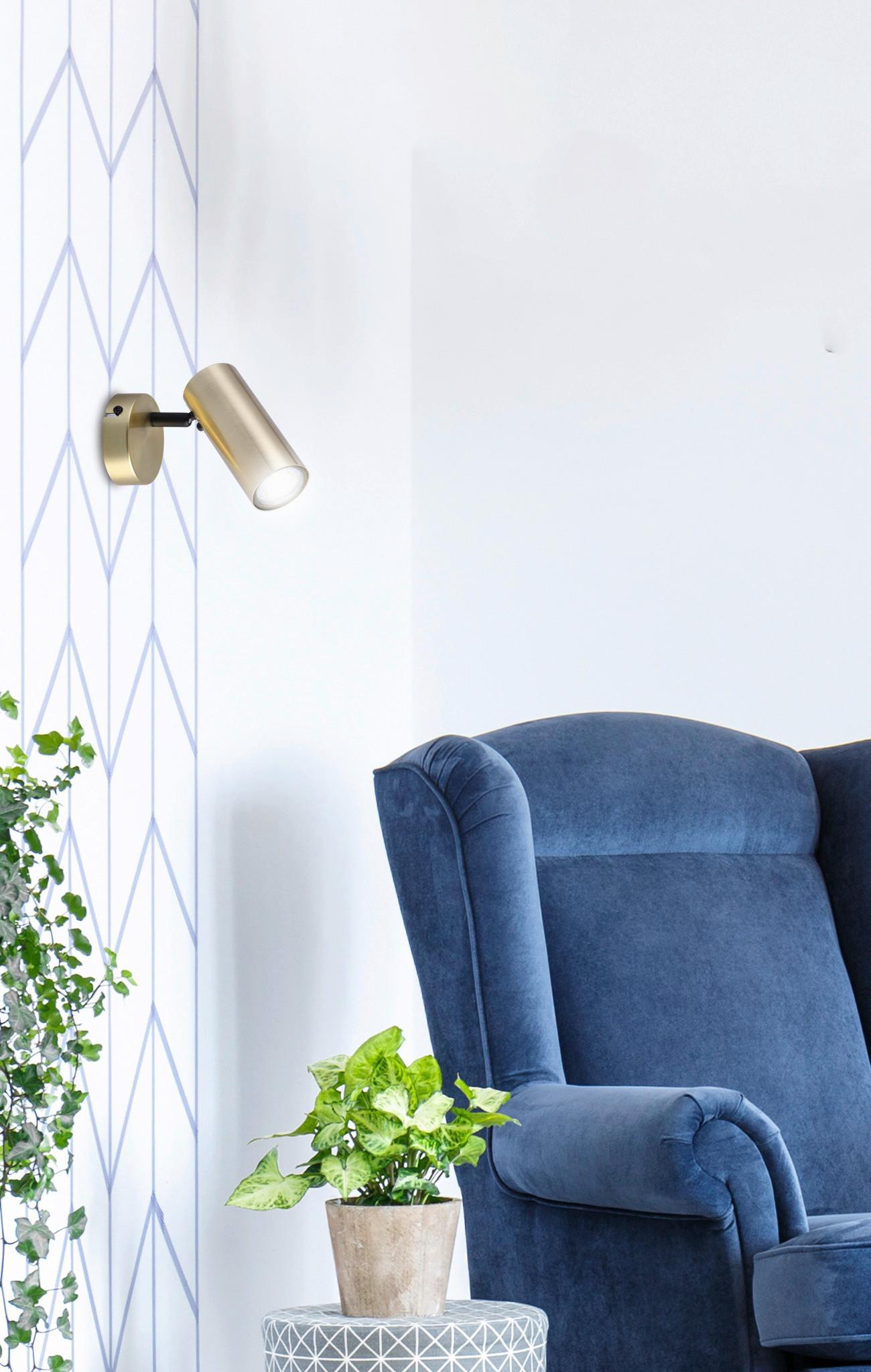 Wandstrahler 91-01702 - Messingfarben, KONVENTIONELL, Metall (16/8/14cm)