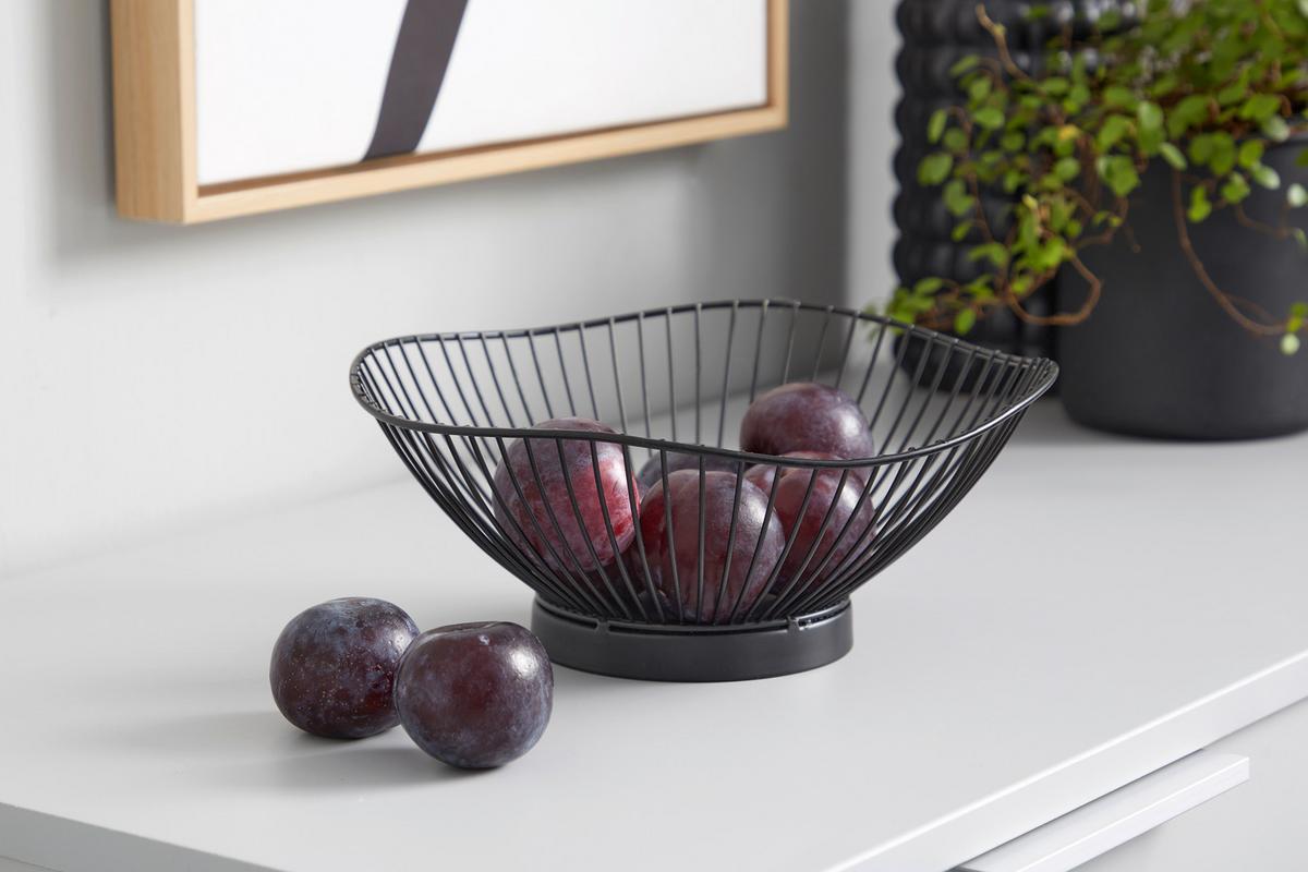 Obstschale Aus Eisen Gerlinde 23x23x9,5 Cm, Schwarz - MODERN (23/23/9,5cm) - Luca Bessoni