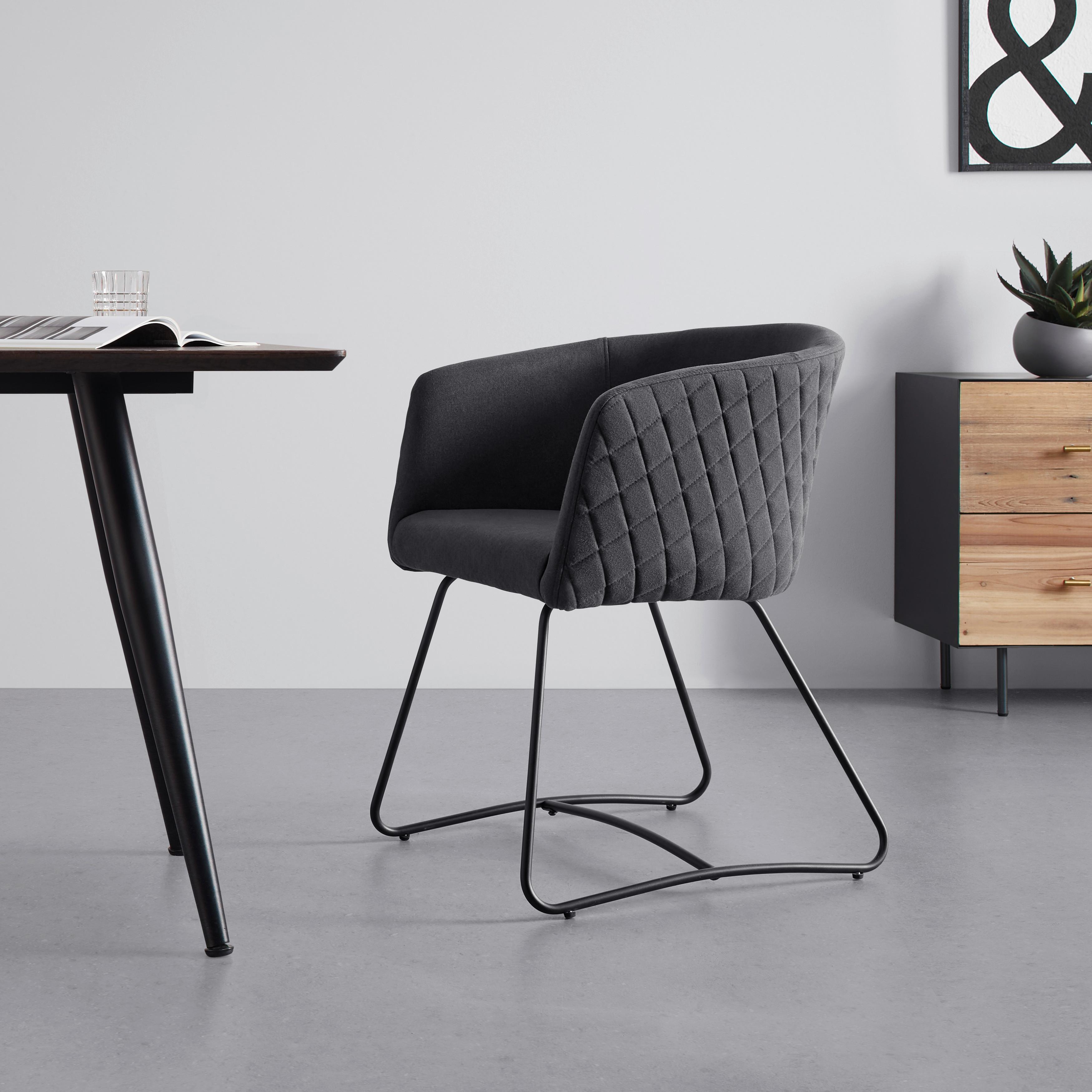 Stolička IVA sivá - čierna/sivá, Modern, kov/textil (55/76/57cm) - Bessagi Home