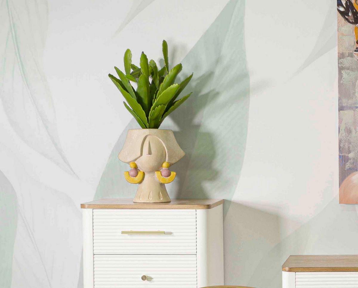 Vase Elegant B Gelb/Naturfarben/Rosa B:24,5cm - Gelb/Naturfarben, Basics, Kunststoff (24.5/26/20.5cm)