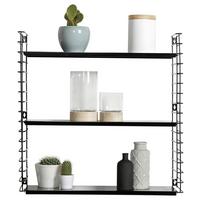 Wandregal Tomado B: 70 Cm Schwarz Metall 3 Fächer - Schwarz, KONVENTIONELL, Metall (70/68/21cm) - Tomado