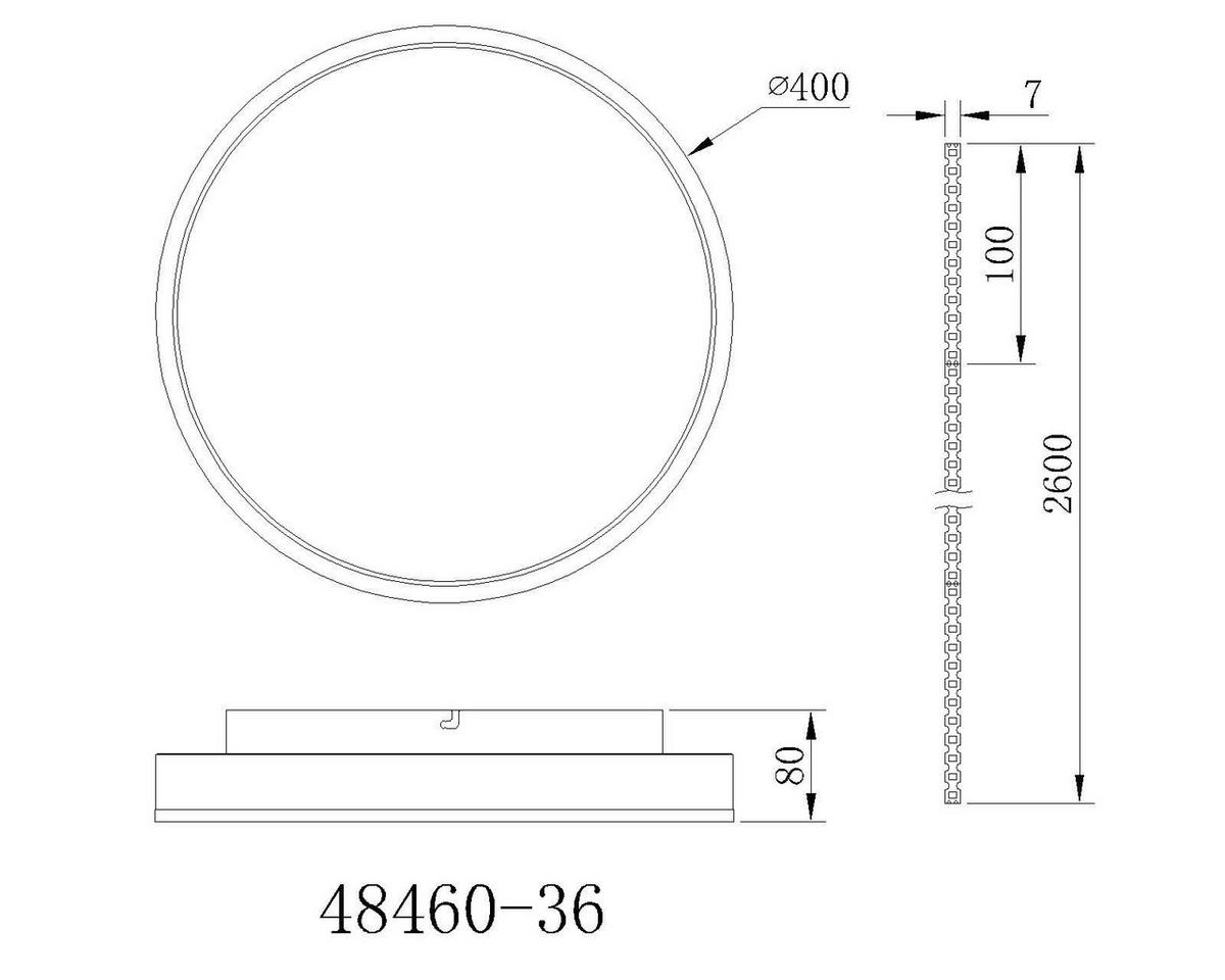 Led-deckenleuchte Hedi Schwarz Weiß Goldfarben D:40cm - Goldfarben/Schwarz, Design, Kunststoff/Metall (40/8cm) - Globo