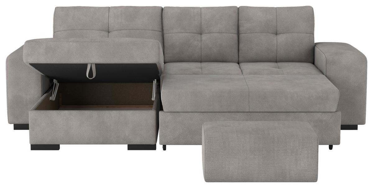 Eckschlafsofa Mattina, Grau S: 156x268 Cm - Schwarz/Grau, MODERN, Textil (156/268cm) - MID.YOU