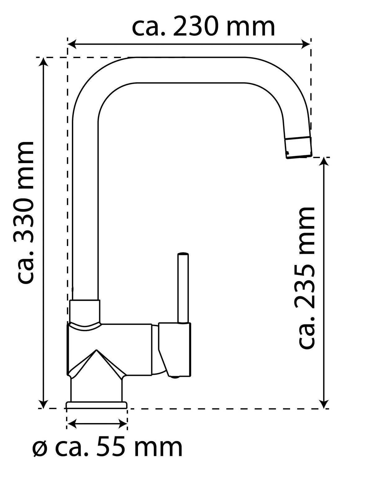 Küchenarmatur Futura C Schwarz Schwenkbar Hochdruck - Schwarz, Basics, Metall (5,5/33,0/23,0cm)