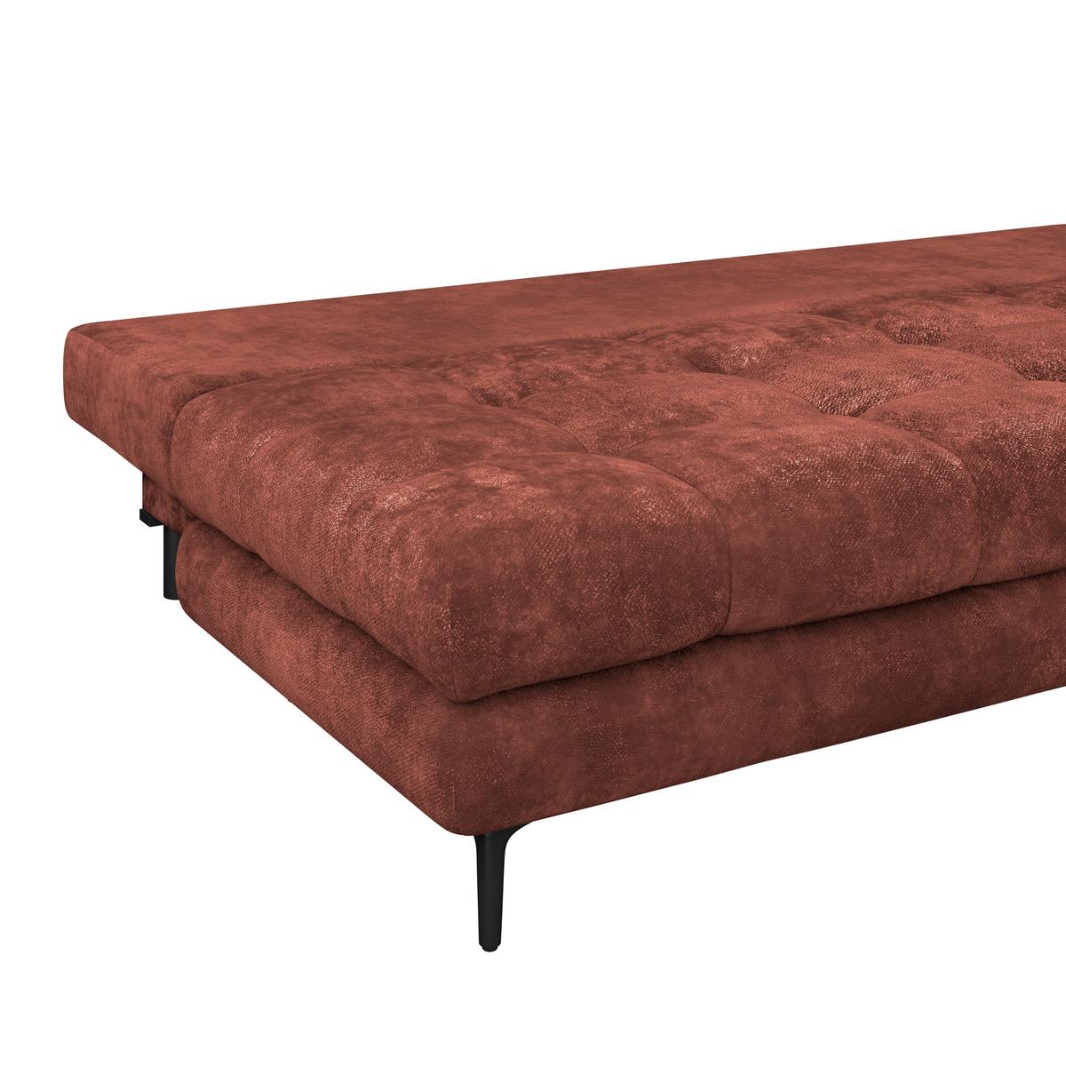 Schlafsofa Perla Rot B: 203 Cm - Bordeaux/Schwarz, KONVENTIONELL, Textil (203/94/96cm)