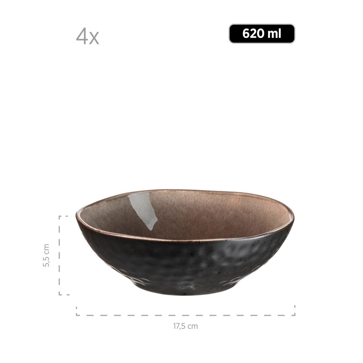 Kombiservice Niara Organic 4 Personen Geschirr Set - Schwarz/Braun, Basics, Keramik - Mäser