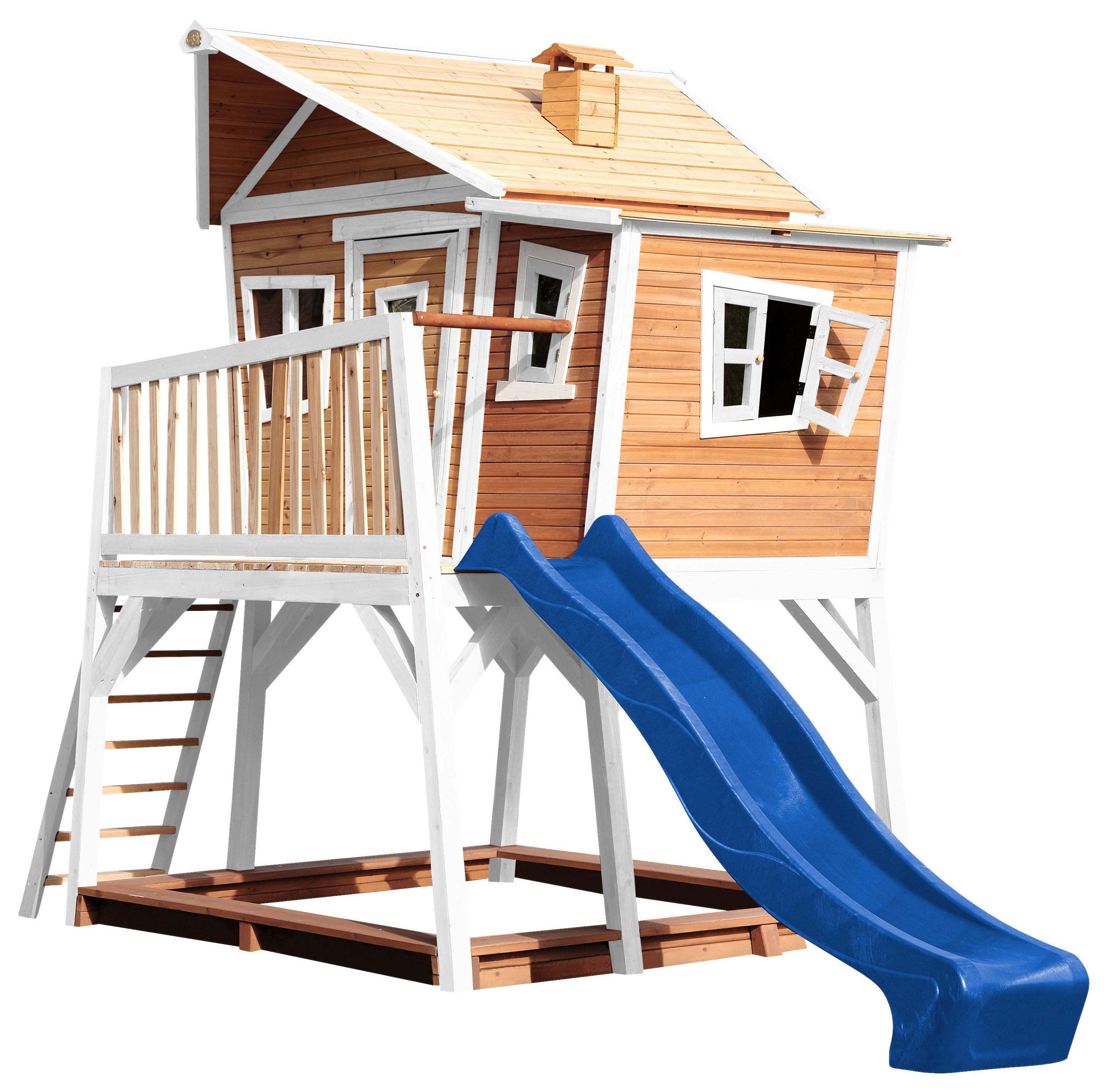 Spielturm A030.150.31 - Blau/Braun, KONVENTIONELL, Holz (432/288/193cm) - Ambia Garden