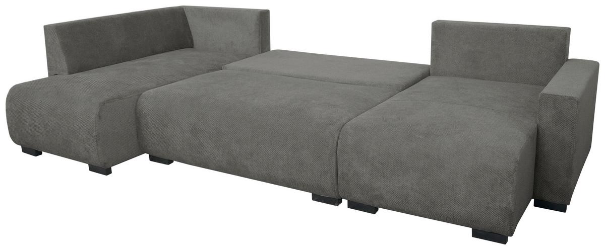 Wohnlandschaft Veronice Graphitfarben B: 313 cm - Blau/Schwarz, Trend, Textil (171/313/141cm)
