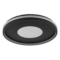Led-deckenleuchte Waltraud Klar Schwarz D: 50 Cm - Klar/Schwarz, Trend, Kunststoff/Metall (50/6,5cm)
