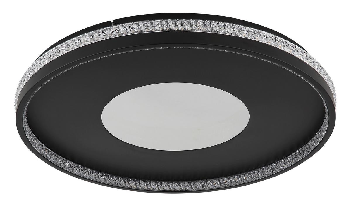Led-deckenleuchte Waltraud Klar Schwarz D: 50 Cm - Klar/Schwarz, Trend, Kunststoff/Metall (50/6,5cm)