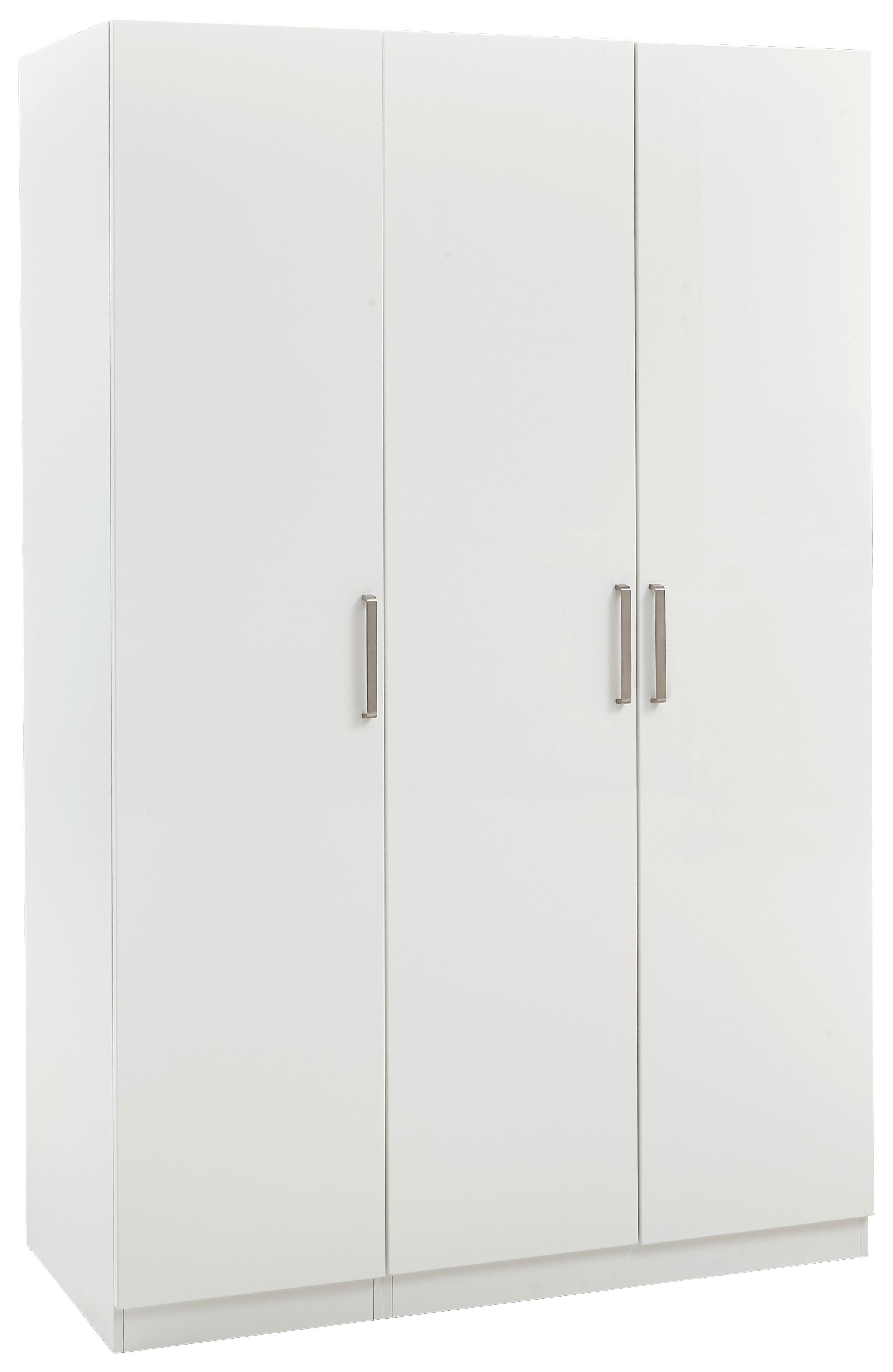 3dveřová skříň UNIT bez vybavení, bílá - bílá/barvy nerez oceli, Moderní, kov/kompozitní dřevo (136,7/210/58,3cm) - Ondega