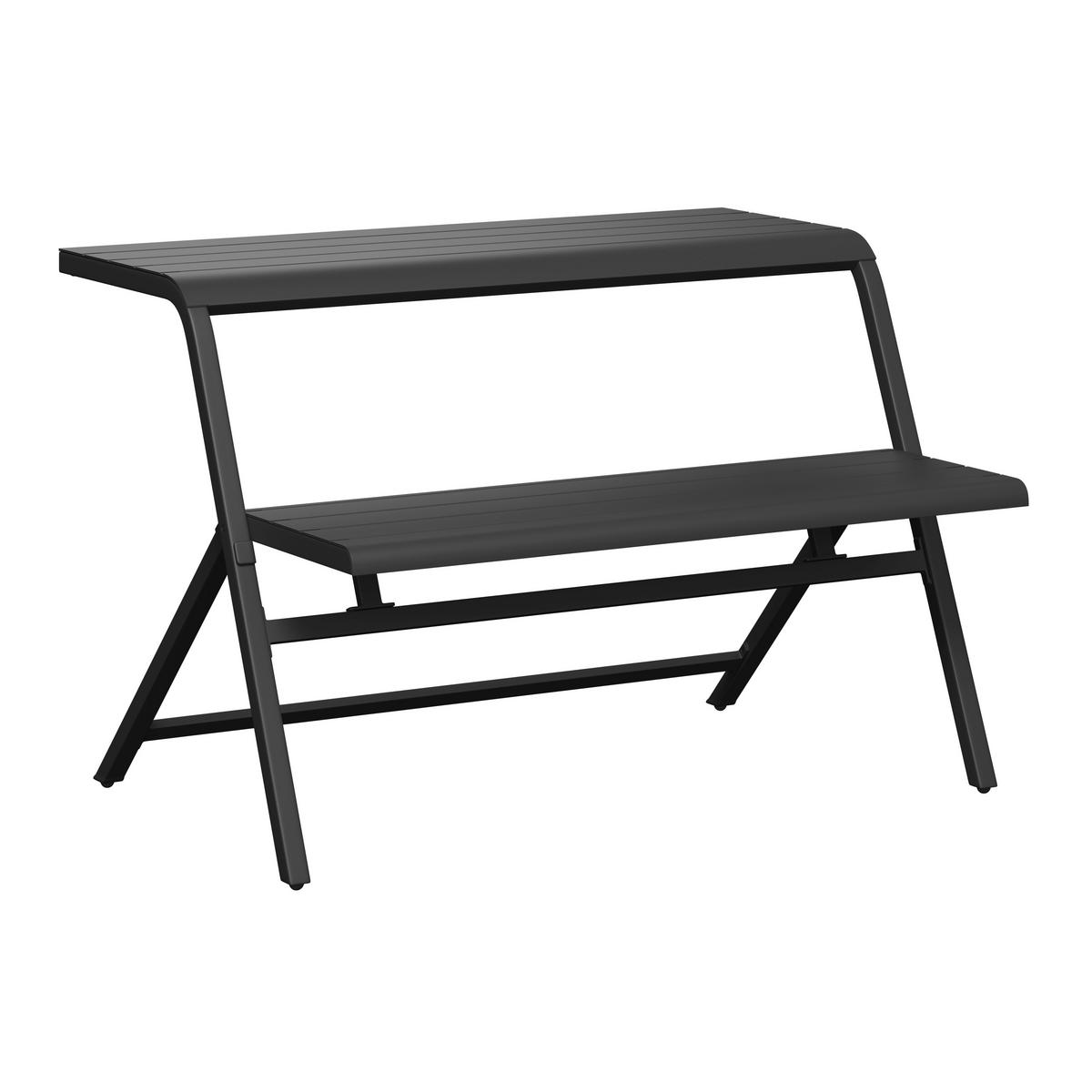 Gartengarnitur Wien - Dunkelgrau, MODERN, Metall (111.5/75/84.5cm) - Beldano