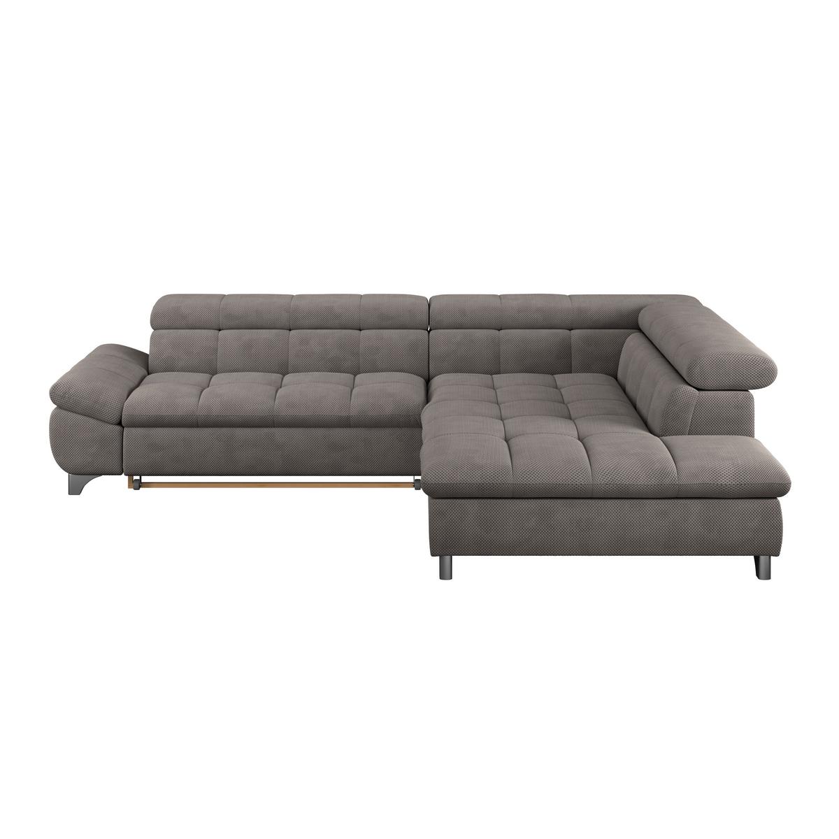 Ecksofa Gemini Braun, B: 312cm - Chromfarben/Braun, KONVENTIONELL, Textil (312/234cm)