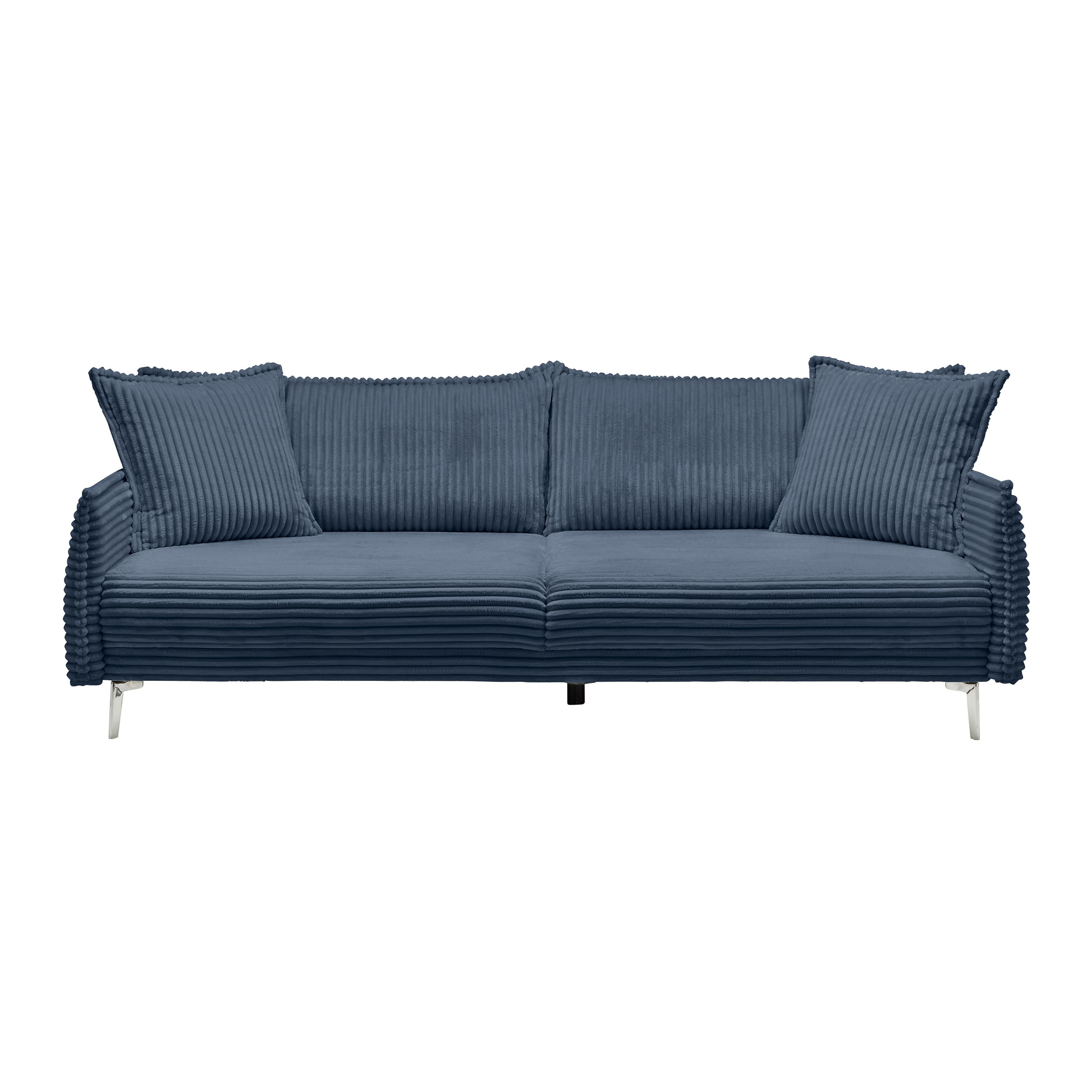 Veľká pohovka KISS -TOP- - čierna/tmavomodrá, Modern, kov/drevo (241/90/117cm) - Mömax