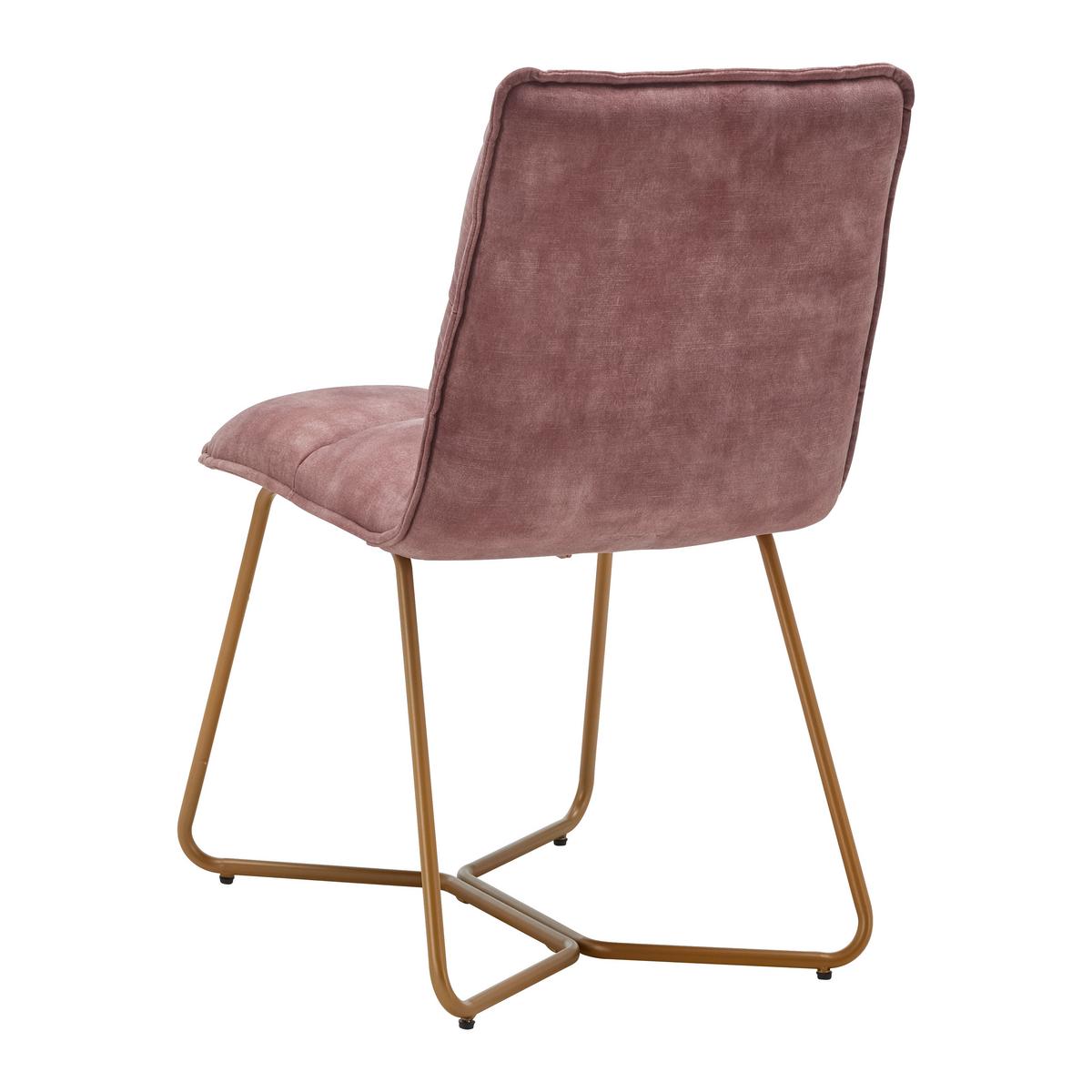 Stolička zo zamatu Fonia - bobuľová - zlatá/bobuľová, Modern, kov/drevo (49/85,5/57,5cm) - Bessagi Home